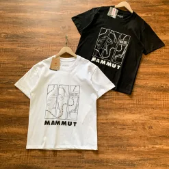 Hochwertige Mammut Kurzarm-Kollektion aus weißer Baumwolle mit atmungsaktivem Material