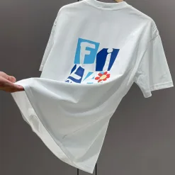 Bestseller Fila Kurzarm Schwarz Baumwolle Print Luxus