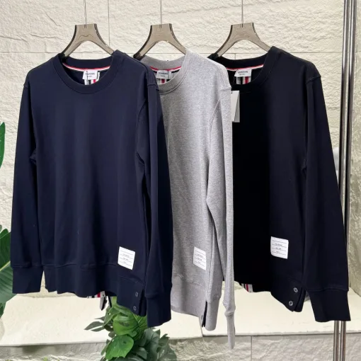 Premium Thom Browne Sweatshirts Schwarz Strick Klassischer Stil