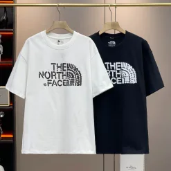 Hochwertiger The North Face Kurzarm Weißer Strickdruck Luxus