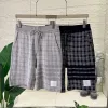 Bestseller Thom Browne Shorts Schwarze Baumwolle Plaid Kollektion