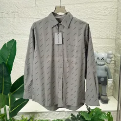 Bestseller Balenciaga Langarmhemd Grau Baumwolle Casual Kollektion