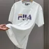 Hochwertige Fila Kurzarm-Kollektion aus schwarzer Baumwolle mit Print