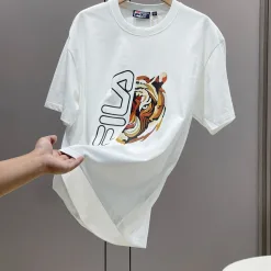 Premium Fila Kurzarm-Baumwoll-Print in Schwarz