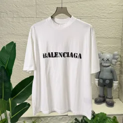 Hochwertige Balenciaga Kurzarm Weiß Baumwolle Casual Luxury