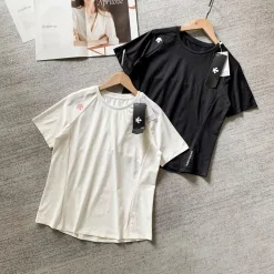 Bestseller Descente Kurzarm Weiß Strick Atmungsaktive Kollektion