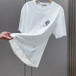 Premium Lululemon Kurzarm-Kollektion aus schwarzer Baumwolle