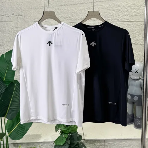Luxus Descente Kurzarm Schwarz Casual Style