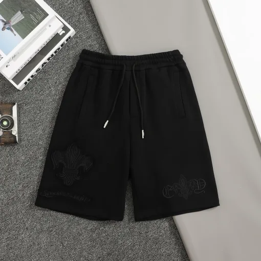 Luxus Chrome Hearts Shorts Schwarz Baumwolle Patchwork Luxus