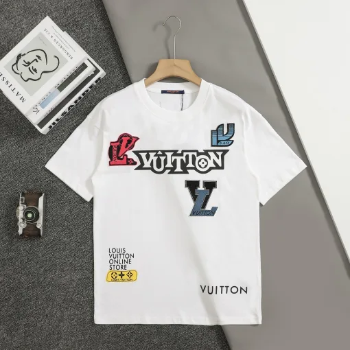 Bestseller: Kurzärmlige schwarze bestickte Baumwollkollektion von Louis Vuitton