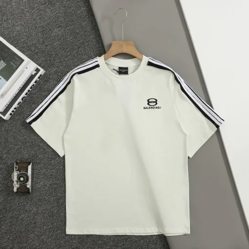 Premium Balenciaga Kurzarm-Logo-Kollektion aus weißer Baumwolle