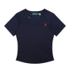 Luxus Ralph Lauren Kurzarm Schwarz Strick Klassischer Stil
