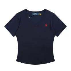 Luxus Ralph Lauren Kurzarm Schwarz Strick Klassischer Stil