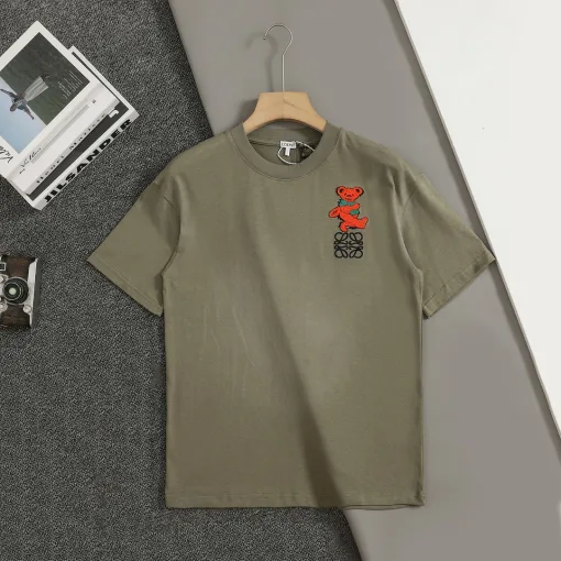 Premium Qualität Loewe Kurzarm Grün Baumwolle Washed Style