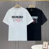 Premium Balenciaga Kurzarm Schwarz Baumwolle Print Luxus