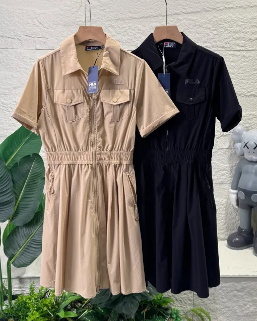 Hochwertiges Fila Kleid Khaki Modern Style