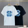 Premium Balenciaga Kurzarm Schwarzer Baumwolldruck