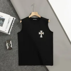 Premium Chrome Hearts Ärmellos Schwarz Baumwolle Minimalistischer Stil