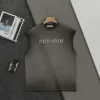 Luxus Miu Miu Ärmellos Silber Baumwolle Minimalistischer Luxus
