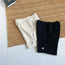 Luxus Descente Shorts Schwarz Baumwolle Solid Luxury