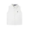 Premium Ralph Lauren Ärmelloses Hemd aus weißer Baumwolle im Logo-Stil