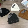 Meistverkaufte Chrome Hearts Mütze Schwarze Wolle Distressed Luxus