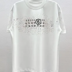 Bestseller Margiela T-Shirts Schwarze Baumwoll-Print-Kollektion