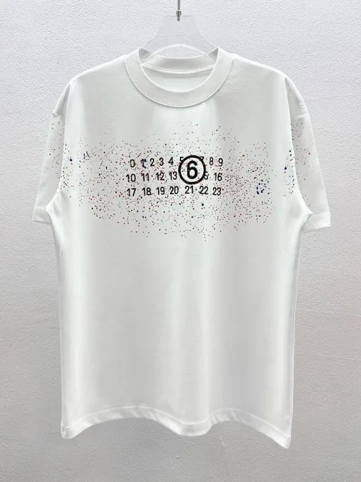 Bestseller Margiela T-Shirts Schwarze Baumwoll-Print-Kollektion