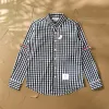 Hochwertige Thom Browne Langarm Blau Baumwolle Klassischer Stil