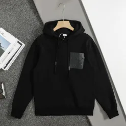 Bestseller Loewe Sweatshirts Schwarzes Kalbsleder Logo Kollektion