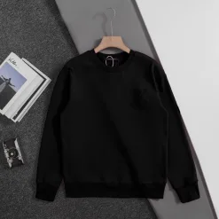 Premium Louis Vuitton Sweatshirts Schwarz Baumwolle Bestickt Stil