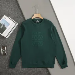 Hochwertige Loewe Sweatshirts Graue Baumwolle Bestickte Kollektion