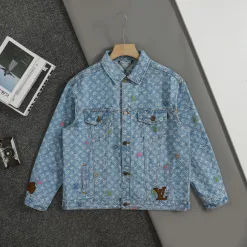 Hochwertige Louis Vuitton Jacken Blue Denim Monogram Collection