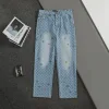 Hochwertige Louis Vuitton Hose Blue Denim Monogramm Luxus