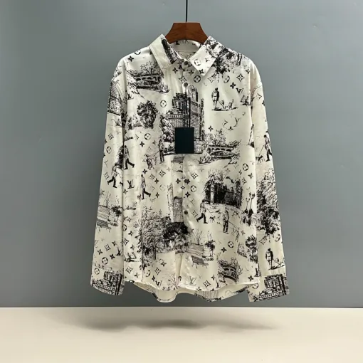 Premium Qualität Louis Vuitton Hemden Seidendruck Luxus