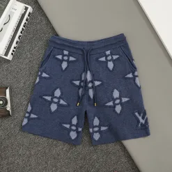 Hochwertige Louis Vuitton Shorts Blaue Wolle Klassischer Luxus