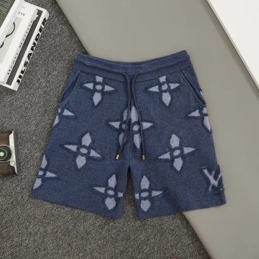 Hochwertige Louis Vuitton Shorts Blaue Wolle Klassischer Luxus