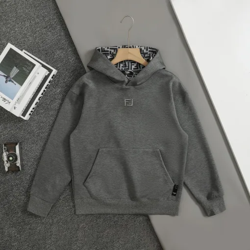 Luxus-Sweatshirts von Fendi im Logo-Stil aus grauer Baumwolle