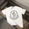 Luxus Moncler Kurzarm Schwarz Baumwolle Print Style